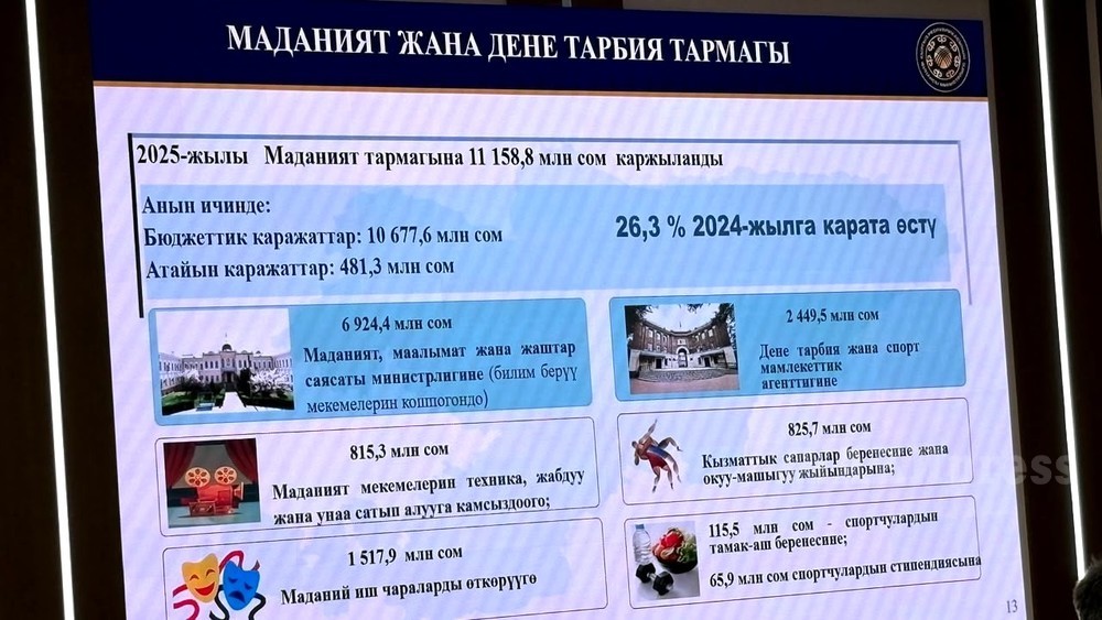 Из бюджетных средств Госагентству спорта в 2025 году выделено 2,4 млрд сомов